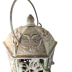 Butterfly Old Bronz Hanging Jarden Lantern Antique Height 11.2 Made in Japan