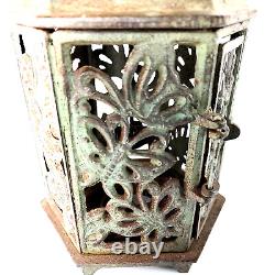 Butterfly Old Bronz Hanging Jarden Lantern Antique Height 11.2 Made in Japan
