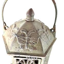 Butterfly Old Bronz Hanging Jarden Lantern Antique Height 11.2 Made in Japan