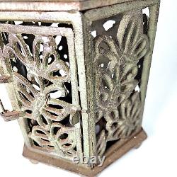 Butterfly Old Bronz Hanging Jarden Lantern Antique Height 11.2 Made in Japan