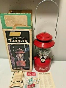 COLEMAN 200A195 1976 RED LANTERN With BOX NEVER USED! With PAPERWORK & MANTLE RARE