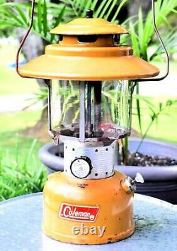 COLEMAN LANTERN HARVEST GOLD BOND 228F YELLOW 6 72 PYREX GLASS GLOBE Camp Light