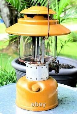 COLEMAN LANTERN HARVEST GOLD BOND 228F YELLOW 6 72 PYREX GLASS GLOBE Camp Light