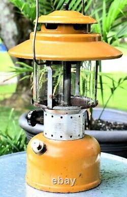 COLEMAN LANTERN HARVEST GOLD BOND 228F YELLOW 6 72 PYREX GLASS GLOBE Camp Light