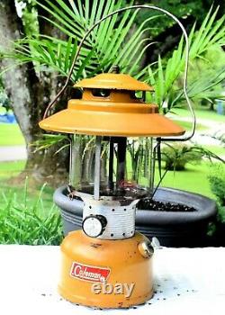 COLEMAN LANTERN HARVEST GOLD BOND 228F YELLOW 6 72 PYREX GLASS GLOBE Camp Light