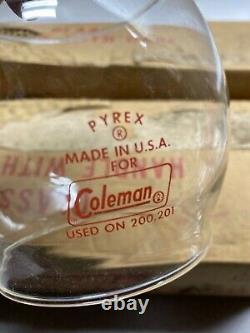 COLEMAN RED LETTER PYREX GLASS GLOBE FOR 200,201 vintage LANTERN CASE LOT OF 5