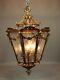 Chandelier Lantern French Louis XVI Style Bronze Gold Leaf Elegant Vintage Light