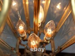 Chandelier Lantern French Louis XVI Style Bronze Gold Leaf Elegant Vintage Light