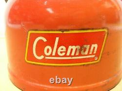Clean Vintage 1958 Red Coleman Lantern 200A Single Mantle Green Letters Globe