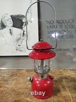Coleman 1977 Lantern Red 200A with Globe Camping Dated 11/77 Tested Works