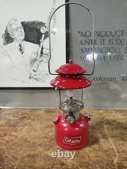 Coleman 1977 Lantern Red 200A with Globe Camping Dated 11/77 Tested Works
