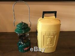 Coleman 200A700 Lantern Green Single Mantle Red Letter Globe WithCase Feb 1981