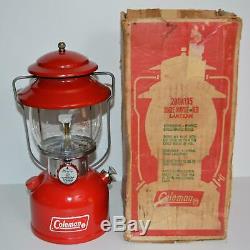 Coleman 200A 1973 Vintage Camping Lantern Red Single Mantle Box Tested Fine Cond