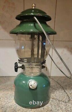 Coleman 200A 700 Lantern. Green Single Mantle with Yellow Clamshell Case
