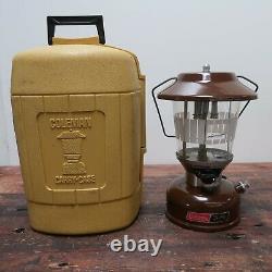 Coleman 275 Brown Double Mantle Lantern Dated Jan 76 With Clam Case