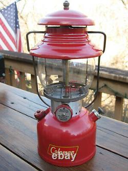 Coleman Beautiful Vintage 200A Single Mantel RED Lantern, Dated May 1956