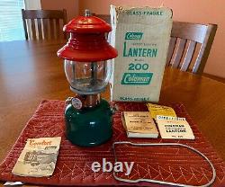 Coleman Christmas Lantern, No. 200, 4-51 Pristine Condition With Box And Manuals