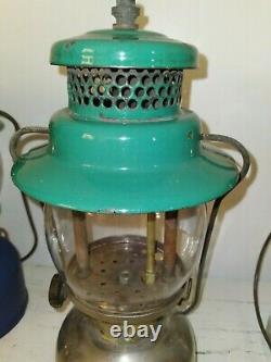 Coleman Green Lantern 242B with globe 8/36, used, repaired fount