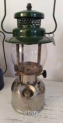 Coleman Green Lantern 242C with globe, used. Made in US 9/49