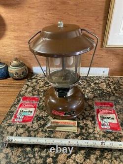 Coleman Lantern Model 275 Brown 1976 Shell Carry Case Funnel Mantels Made in US
