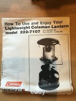 Coleman Lantern Peak 1 Model 222-710 Brown Vintage withBox Made in Canada & book