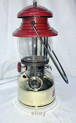 Coleman Model 200 Brass & Red Made In Canada Nov 1959 Nr Mint
