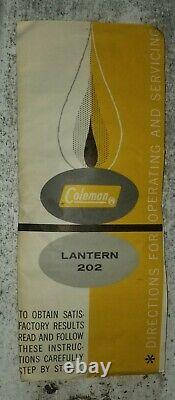 Coleman Model 202 Single Mantle Lantern 10/63 Given By Vp Of Coleman To Father