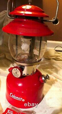 Coleman Red 200A 64 Lantern Vintage Original Made USA with 2 new mantles. Lights