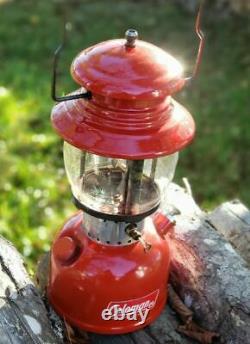 Coleman Red Coleman 200 Mantle Lantern w Metal Case and Original Box Feb 1963