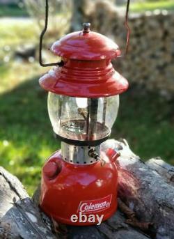 Coleman Red Coleman 200 Mantle Lantern w Metal Case and Original Box Feb 1963