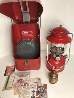 Coleman Red Guillotine Metal Case 200A Single Mantle Lantern 2/72 withAccessories