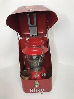 Coleman Red Guillotine Metal Case 200A Single Mantle Lantern 2/72 withAccessories