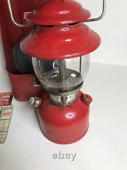 Coleman Red Guillotine Metal Case 200A Single Mantle Lantern 2/72 withAccessories