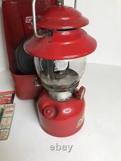 Coleman Red Guillotine Metal Case 200A Single Mantle Lantern 2/72 withAccessories