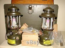 Coleman Vintage US Military Gas Lantern 1988 In Wood Box