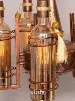Copper-Toned 5-Light Antique Edison Ceiling Lamp