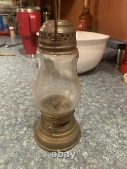 Ct Ham Cadet Antique Brass and Glass Skater's Kerosene Lantern Lamp VNC
