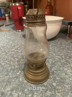 Ct Ham Cadet Antique Brass and Glass Skater's Kerosene Lantern Lamp VNC