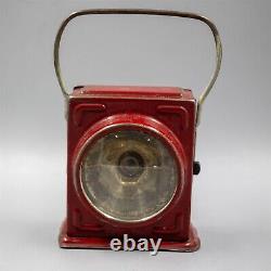 Delta Electric Small Red Flashlight Lantern Metal Vintage Antique circa 1919