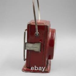 Delta Electric Small Red Flashlight Lantern Metal Vintage Antique circa 1919