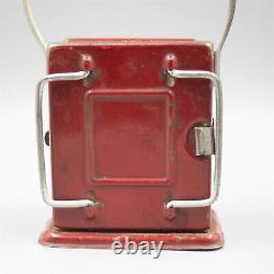 Delta Electric Small Red Flashlight Lantern Metal Vintage Antique circa 1919