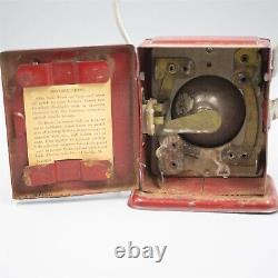 Delta Electric Small Red Flashlight Lantern Metal Vintage Antique circa 1919