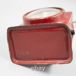Delta Electric Small Red Flashlight Lantern Metal Vintage Antique circa 1919
