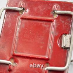 Delta Electric Small Red Flashlight Lantern Metal Vintage Antique circa 1919