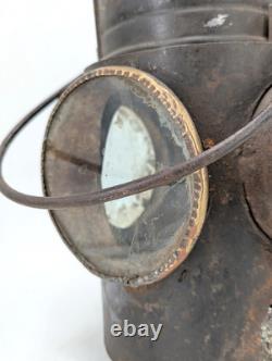 Early Antique Highway Railroad 4 Lens 14 Heavy Metal Candle Lantern