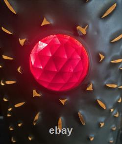 Early Bradley & Hubbard Pierced Brass Lantern with Colored Faceted Jeweled Glass