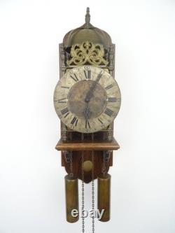 English Antique Vintage Robert Evans Halfstead Lantern 8 Day Wall Clock