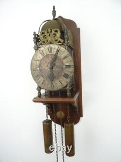 English Antique Vintage Robert Evans Halfstead Lantern 8 Day Wall Clock