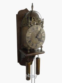 English Antique Vintage Robert Evans Halfstead Lantern 8 Day Wall Clock