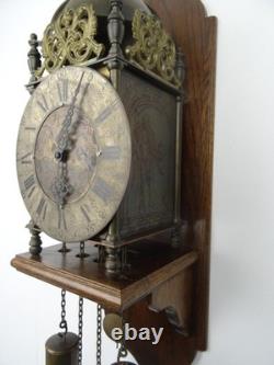 English Antique Vintage Robert Evans Halfstead Lantern 8 Day Wall Clock